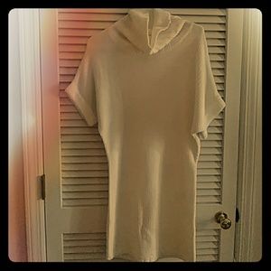 Winter white slouch turtle neck dress.